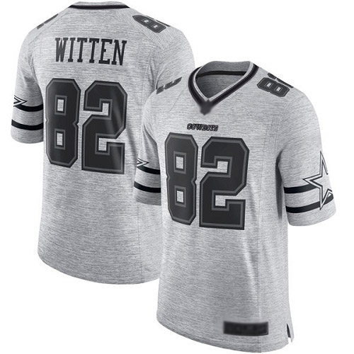 Men Dallas Cowboys Limited Gray Jason Witten 82 Gridiron II NFL Jersey